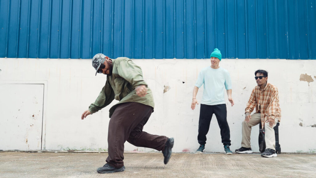 A group of hip-hop dancers in action, showcasing the dynamic movement and energy of the History of Hip-Hop dance culture.
